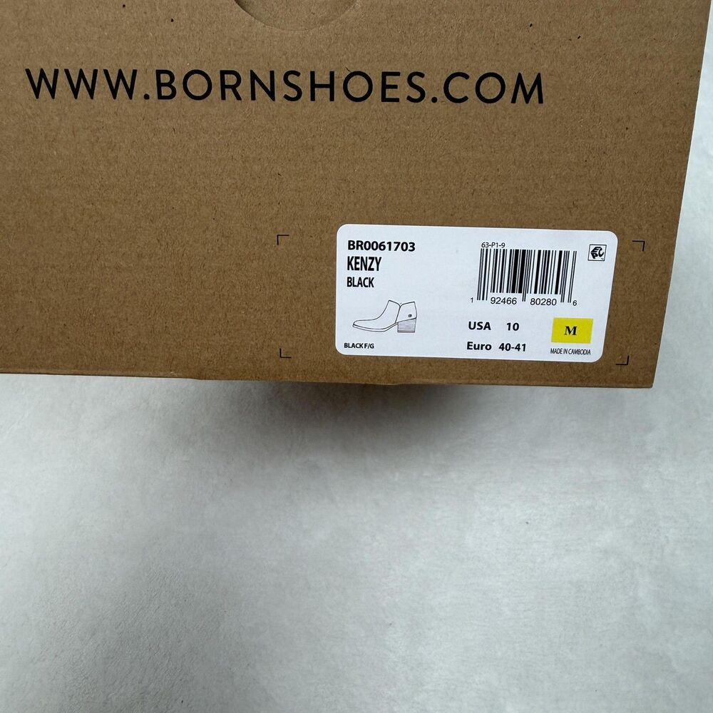 Born Boots Womens Size 10 Black Leather Kenzy Ankle Booties Side Zip Comfort - Picture 11 of 11